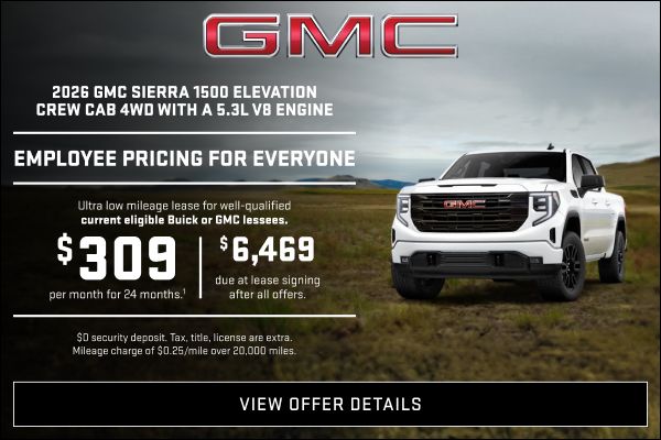 EMPLOYEE PRICING FOR EVERYONE 

Ultra low mileage lease for well-qualified current eligible Buick...