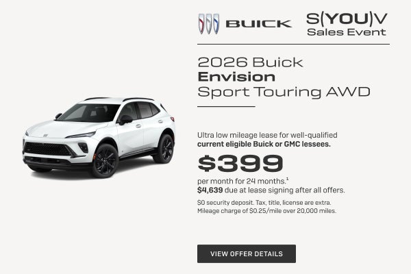 Ultra low mileage lease for well-qualified current eligible Buick or GMC lessees.

$399 per month...
