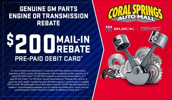 Genuine GM Parts Engine or Transmission Rebate